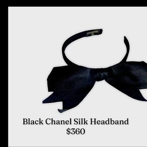 Black Vintage Chanel Silk Headband